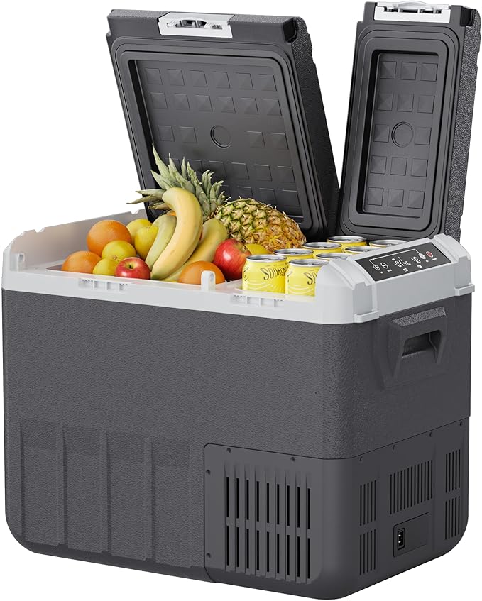 12 Volt Car Refrigerator, 37QT Electric Cooler, Dual Zone Portable Freezer by EKOJUCE