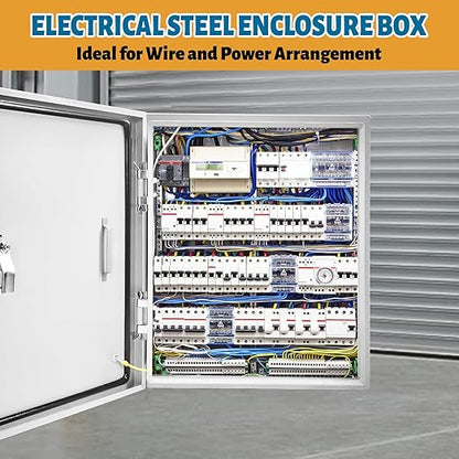 Outdoor Electrical Box 20 x 16 x 10''D NEMA 4X Enclosure Steel Box, Waterproof - Image 2