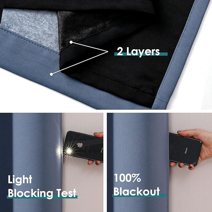 ChrisDowa 100% Blackout Curtains 108 inch Long - Image 4