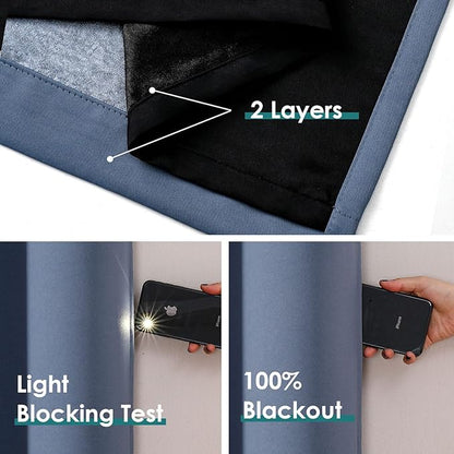 ChrisDowa 100% Blackout Curtains 108 inch Long - Image 4