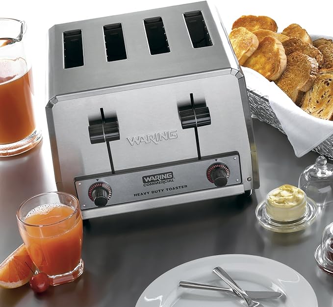 Waring Commercial WCT805 Heavy Duty Stainless Steel Standard Toaster - Image 2