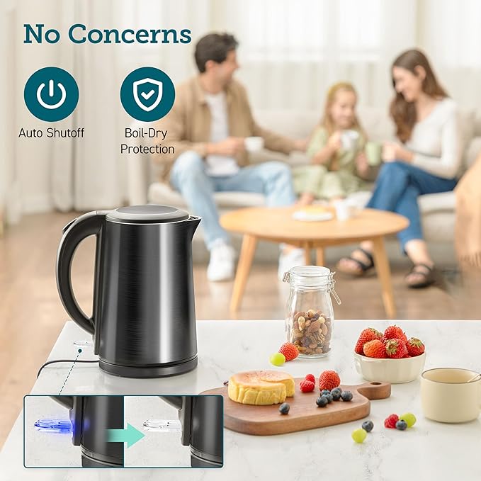 Cosori Electric Kettle, No Plastic Inner Lid, Filter & Spout, Stainless Steel - Image 4