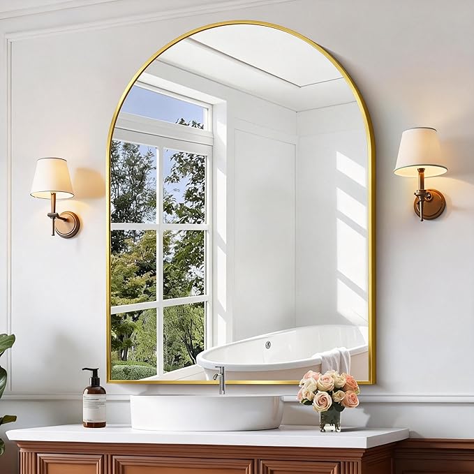 CIRCUMI Arched Wall Mirror, Metal Frame, Large Size - Image 2