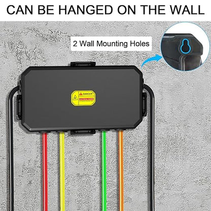 Medium Outdoor Electrical Box, Weatherproof Connection Box w/6 Cable Entry - Image 4