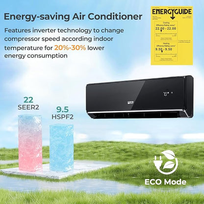 COSTWAY 12000 BTU Wifi Enabled Mini Split Air Conditioner & Heater, 22 SEER2 - Image 4