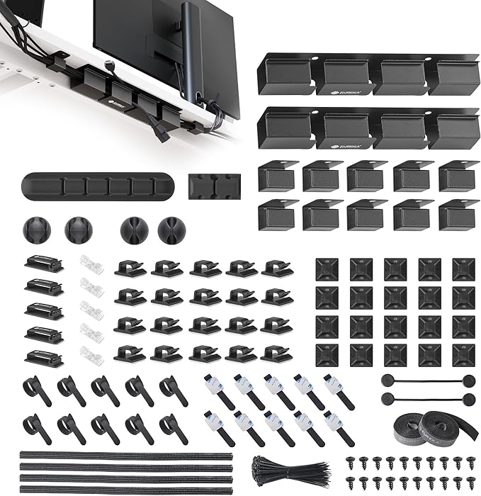 EUREKA ERGONOMIC Metal 316 PCS Cable Management Organizer Kit Cable Raceways by EUREKAERGONOMIC