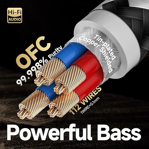 TODN High End OFC RCA Cables for Audiophile Shielded RCA Cable Car Audio Male - Image 3