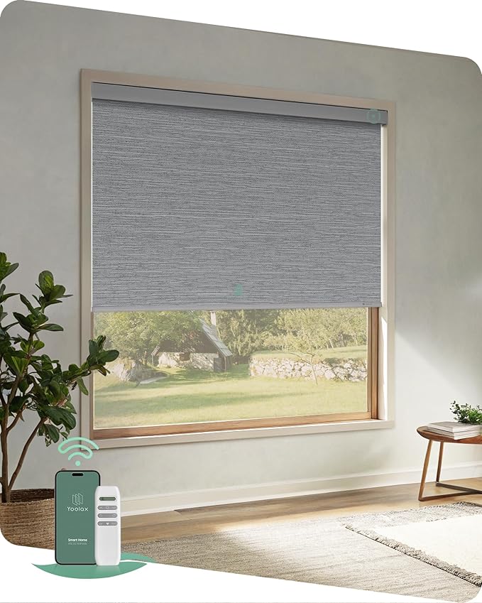 Yoolax Motorized Blinds with Remote, Automatic Roller Shades Cordless Electric by Yoolax
