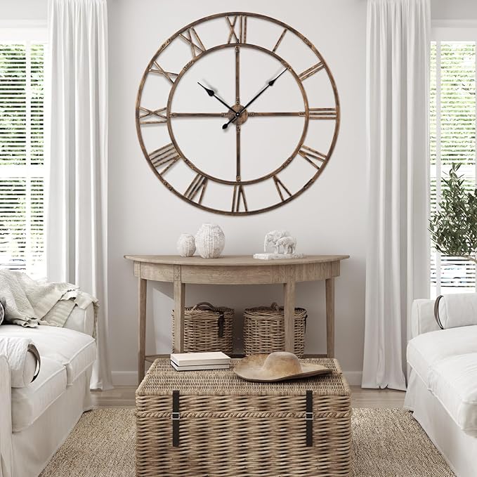 Ohweog Large Wall Clock for Living Room Decor – 48 Inch Silent Non-Ticking - Image 3