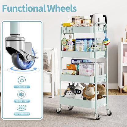 TOOLF 4-Tier Metal Rolling Cart - Image 3