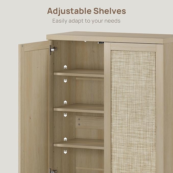 SICOTAS Rattan Shoe Storage Cabinet - Image 5