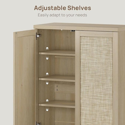 SICOTAS Rattan Shoe Storage Cabinet - Image 5