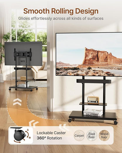 ECOTINY Steel Base Rolling TV Stand - Image 3