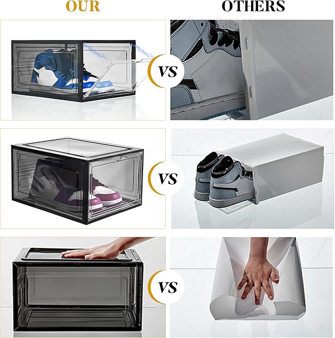 Attelite Upgrade 12pack Shoe Box Storage Containers, Thicken Sturdy Clear - Image 4