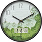 SCOAGE Modern Wall Clock with Temperature Green Forest Large Display by SCOAGE