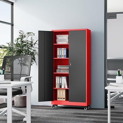 Metal Rolling Storage Cabinet-74.6” Tall Steel File Cabinets - Image 2