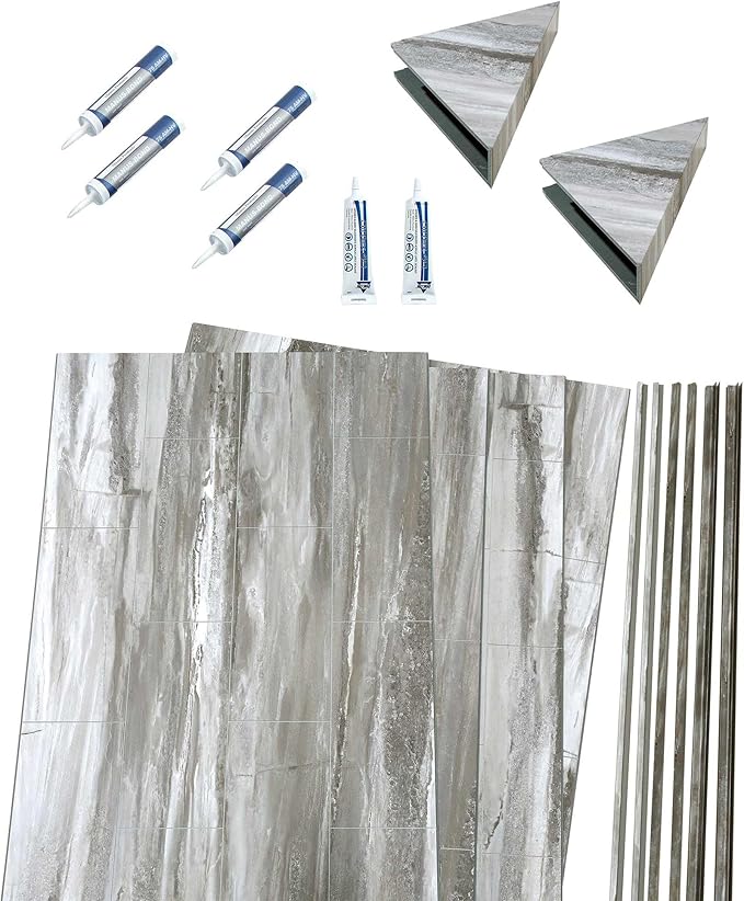 Palisade 78in x 60in x 32in Waterproof Vinyl Shower Surround Kit - Image 2