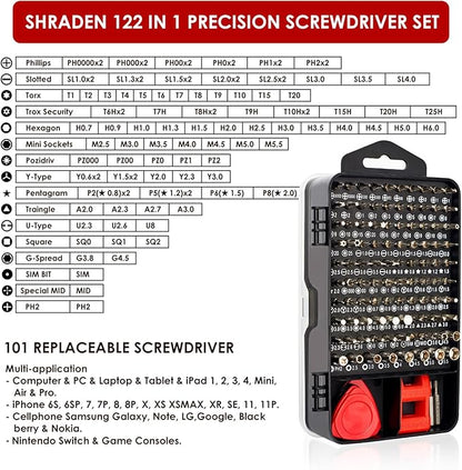 SHARDEN Precision Screwdriver Set, 122 in 1 Electronics Magnetic Repair Tool Kit - Image 2