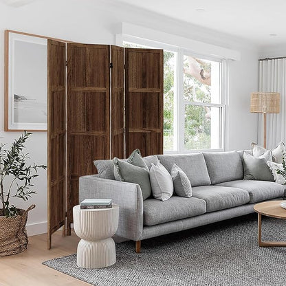 ALeesing 4 Panel Room Divider, 5.6Ft Wood Room Dividers and Folding Privacy - Image 9