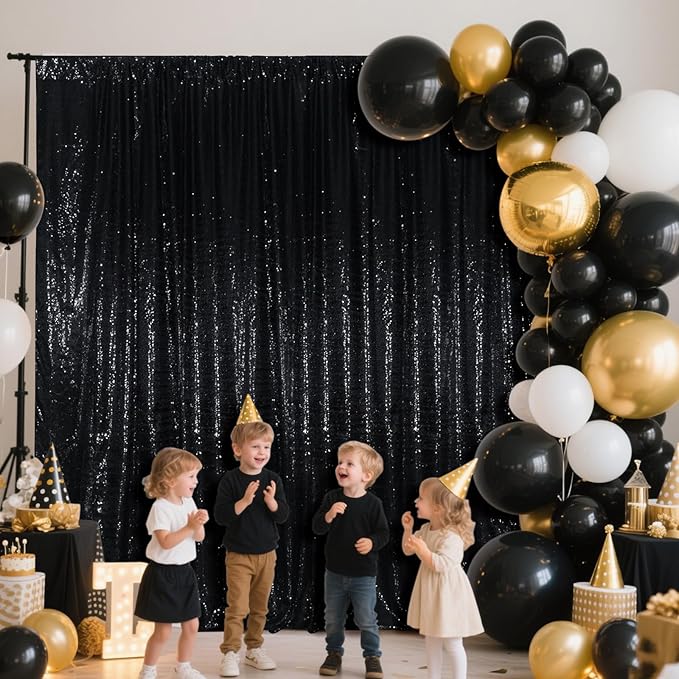 SquarePie Sequin Backdrop Curtain Less See Through Thick Glitter Background f...