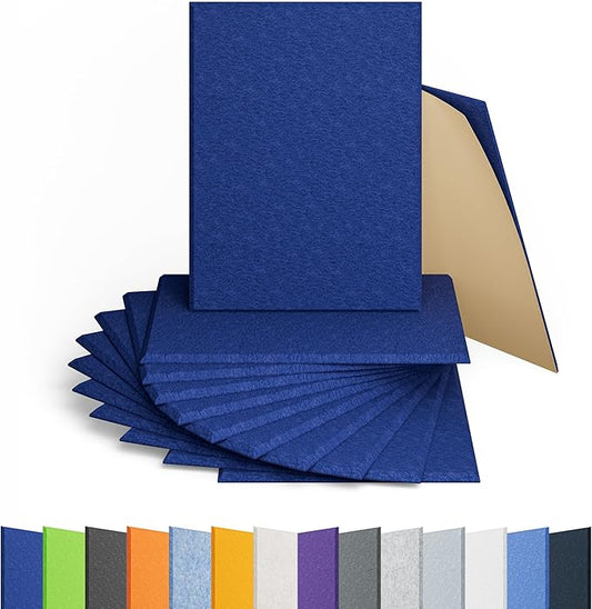 Amantech 12 Pack Acoustic Panels Self Adhesive Sound Proof Foam, High Density by Amantech