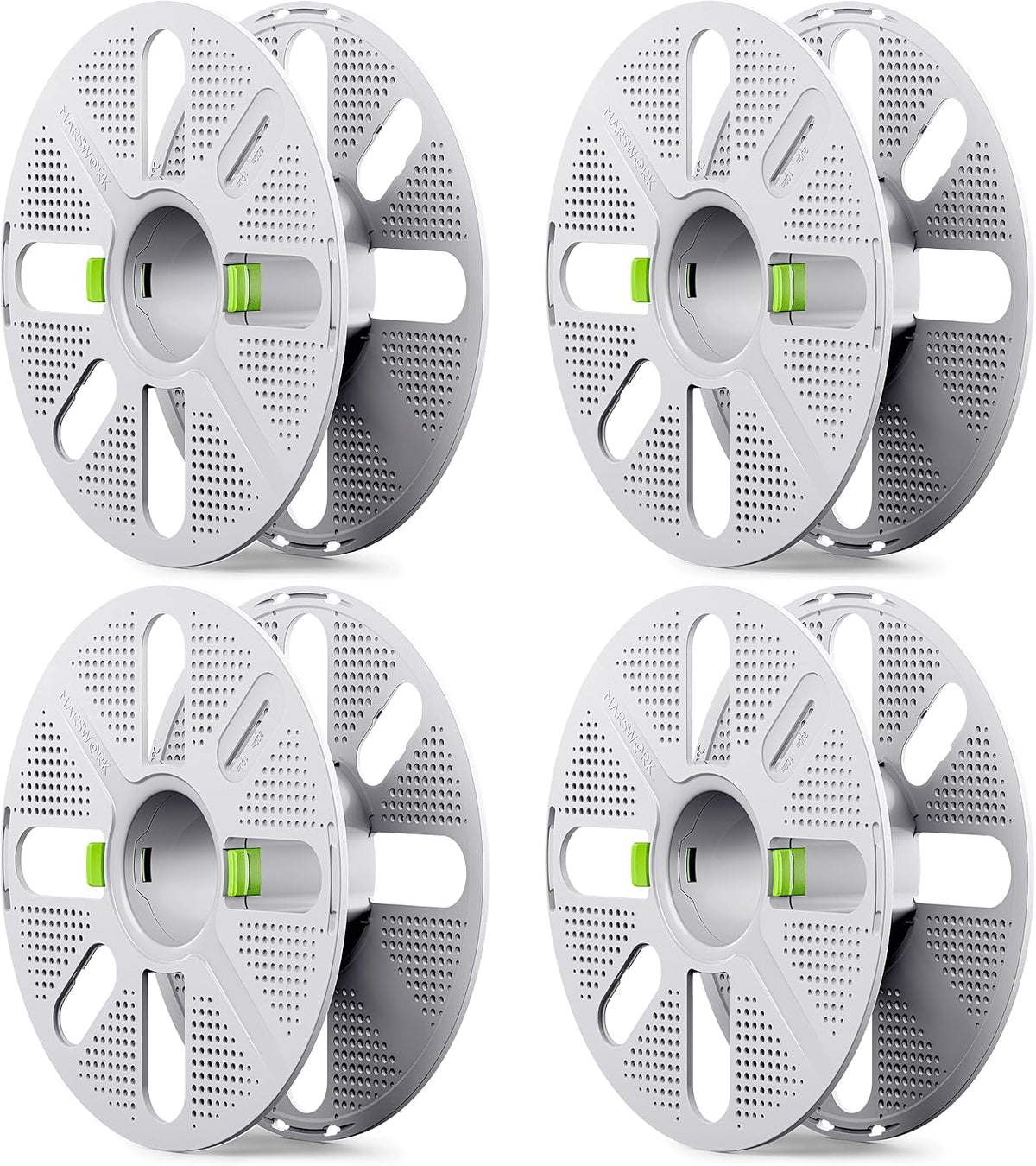 quick-swap reusable spool for refill filament, two-finger press, main product view