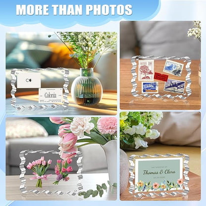 Aheroi 4x6 Acrylic Picture Frames, 3 Pack Clear Scalloped Acrylic Photo Frame - Image 6