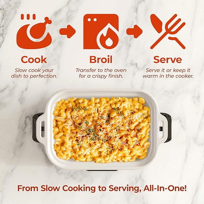 Magnifique 4 Quart Casserole Digital Slow Cooker, Premium Ceramic Bakeware - Image 3