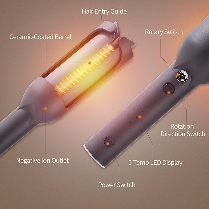 Inovocare Upgraded Automatic Rotating Curling Iron - Image 7