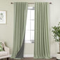 KOUFALL Extra Long 108 Inch Curtains Linen Blackout, Sage Green Thermal Heat by KOUFALL