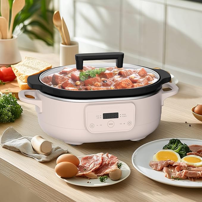 MAGNIFIQUE 6 Quart Programmable Slow Cooker Removable Healthy Nonstick Pot - Image 2