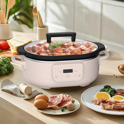MAGNIFIQUE 6 Quart Programmable Slow Cooker Removable Healthy Nonstick Pot - Image 2