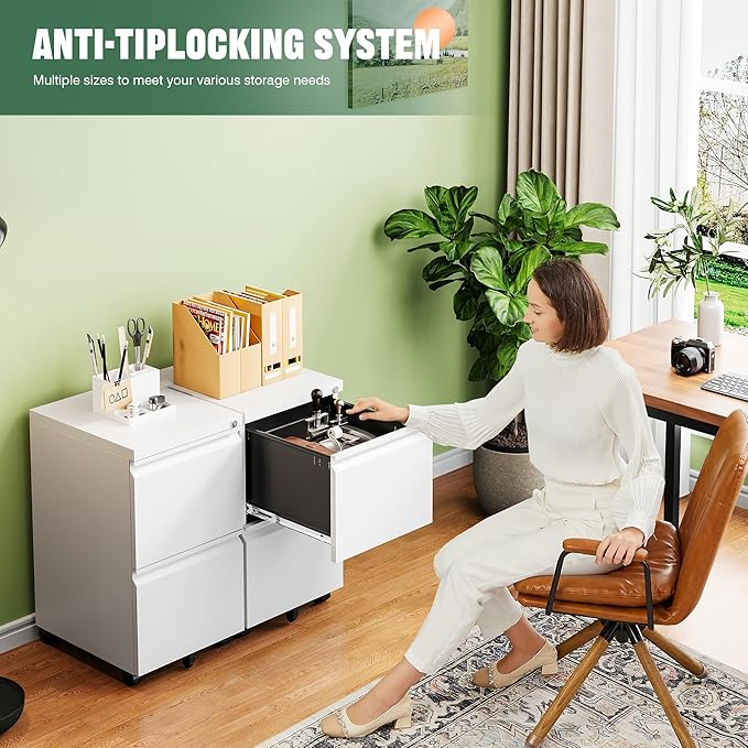 Letaya 2 Drawer Mobile File Cabinet - Image 4