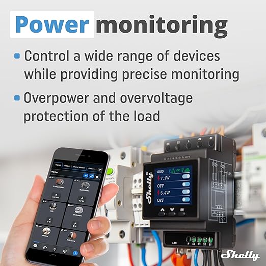 Shelly Pro 4PM | Wi-Fi & LAN, 4-Channel Smart Relay - Image 4