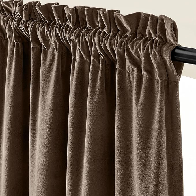 Lazzzy Velvet Blackout Extra Long Curtains Thermal Insulated Room Window Drapes - Image 2