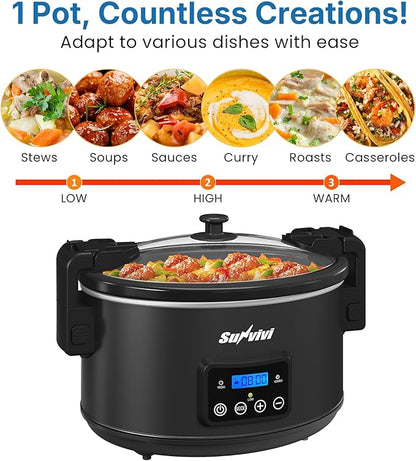 Programmable Slow Cooker with Locking Lid, Portable Multi-Cooker - Image 8