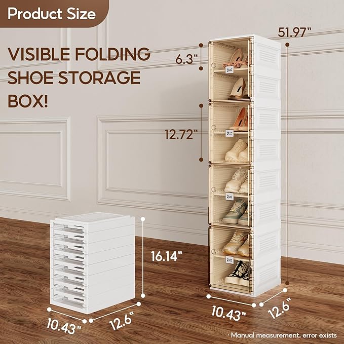 ANTBOX Shoe Organizer Storage Box, Portable Folding Shoe Rack - Image 6
