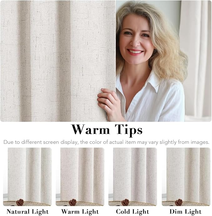 H.VERSAILTEX Linen Curtains 100% Blackout Curtains - Image 5