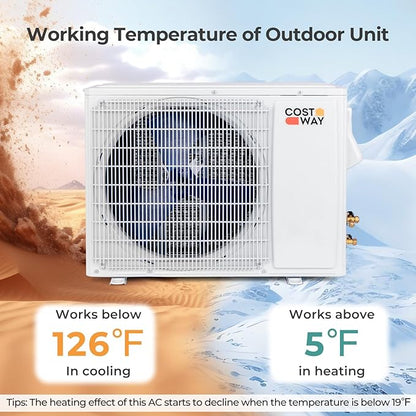 COSTWAY 12000 BTU Wifi Enabled Mini Split Air Conditioner & Heater, 22 SEER2 - Image 6