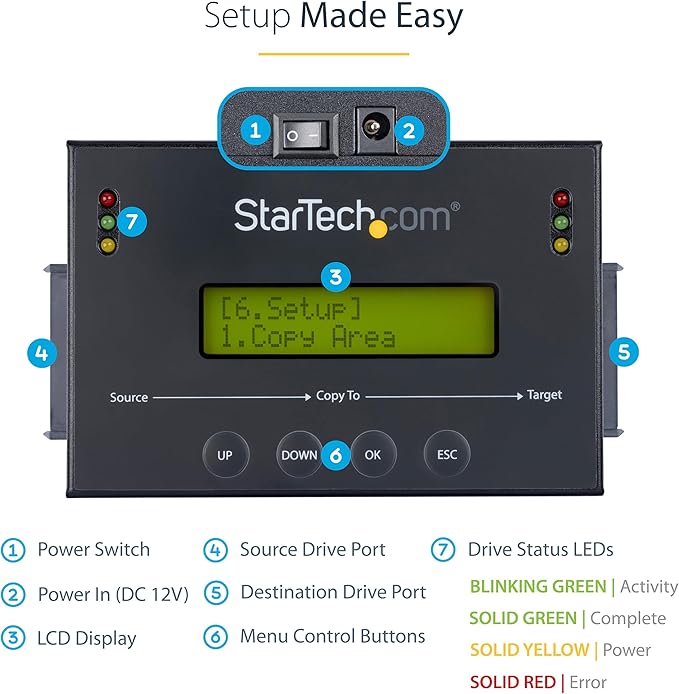 StarTech.com 1:1 Standalone Hard Drive Duplicator - Image 4