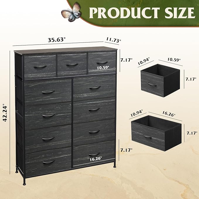 WLIVE Tall Dresser for Bedroom, Fabric Dressers Storage Tower, Dresser & Chest - Image 3