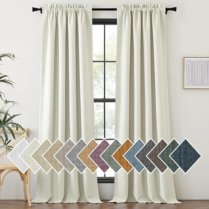 NICETOWN Room Darkening Curtains 84 inch Length 2 Panels Set, Dual Rod Pockets by NICETOWN