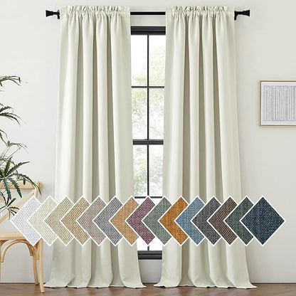 NICETOWN Room Darkening Curtains 84 inch Length 2 Panels Set, Dual Rod Pockets by NICETOWN