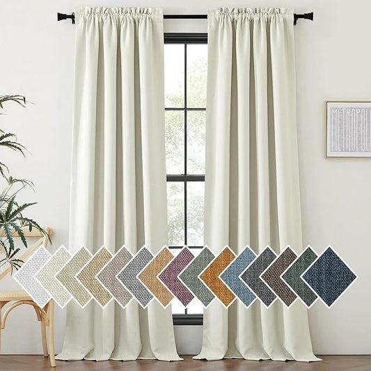 NICETOWN Room Darkening Curtains 84 inch Length 2 Panels Set, Dual Rod Pockets by NICETOWN