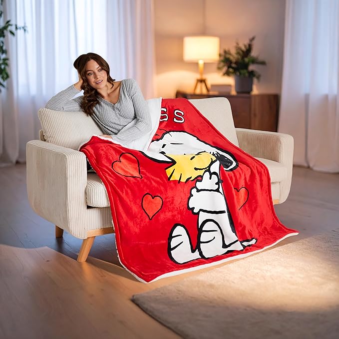 Peanuts Snoopy Heated Blanket Electric, Luxurious Fleece Throw, 9 Heat Settings - Image 5
