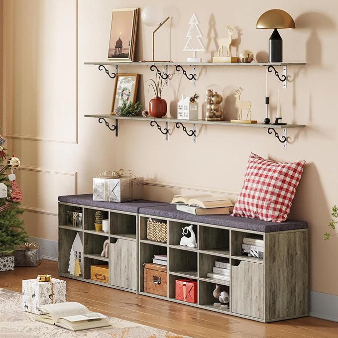DINZI LVJ Long Wall Shelves, 23.6" Large Floating Shelves Set of 2, Farmhouse - Image 7