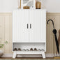Shoe Cabinet Storage for Entryway, 5 Tier Fluted Shoe Storage Cabinet by HUANLEGO