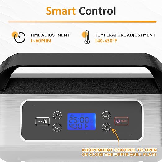 Electric Panini Press Sandwich Maker, 1300W Smokeless Indoor Grill - Image 6