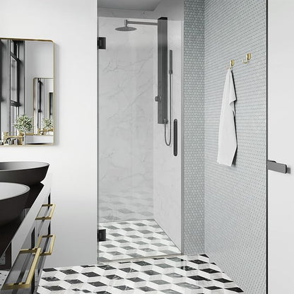 Bathroom Frameless Shower Door 28" W*72" H, 5/16" Clear Tempered Glass Hinged by Danmeiwying