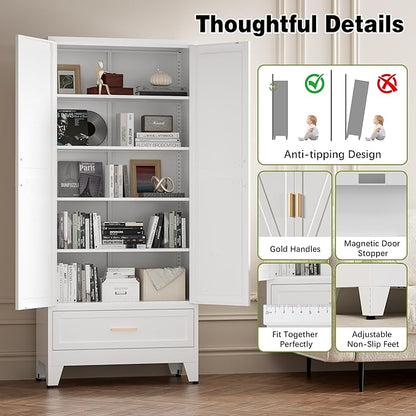 COFaR Metal Storage Cabinet, Farmhouse Storage Cabinet - Image 7